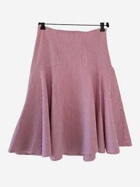 Retro Vintage Striped Mini Skirt Cotton A-line Red and White size M